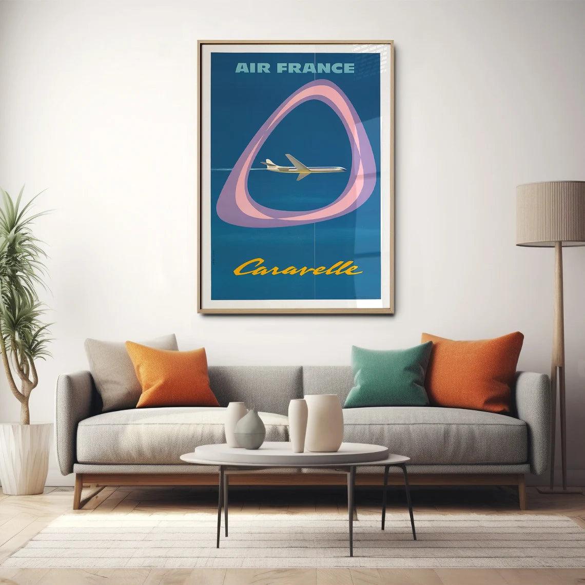Affiche Air France "Caravelle" - Jean Colin - Haute Définition - papier mat 230gr/m2