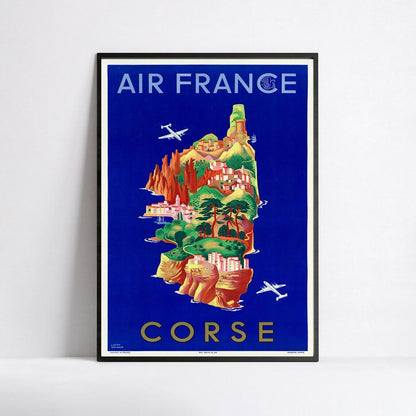 Affiche Air France "Corse" - Lucien Boucher - Haute Définition - papier mat 230gr/m2