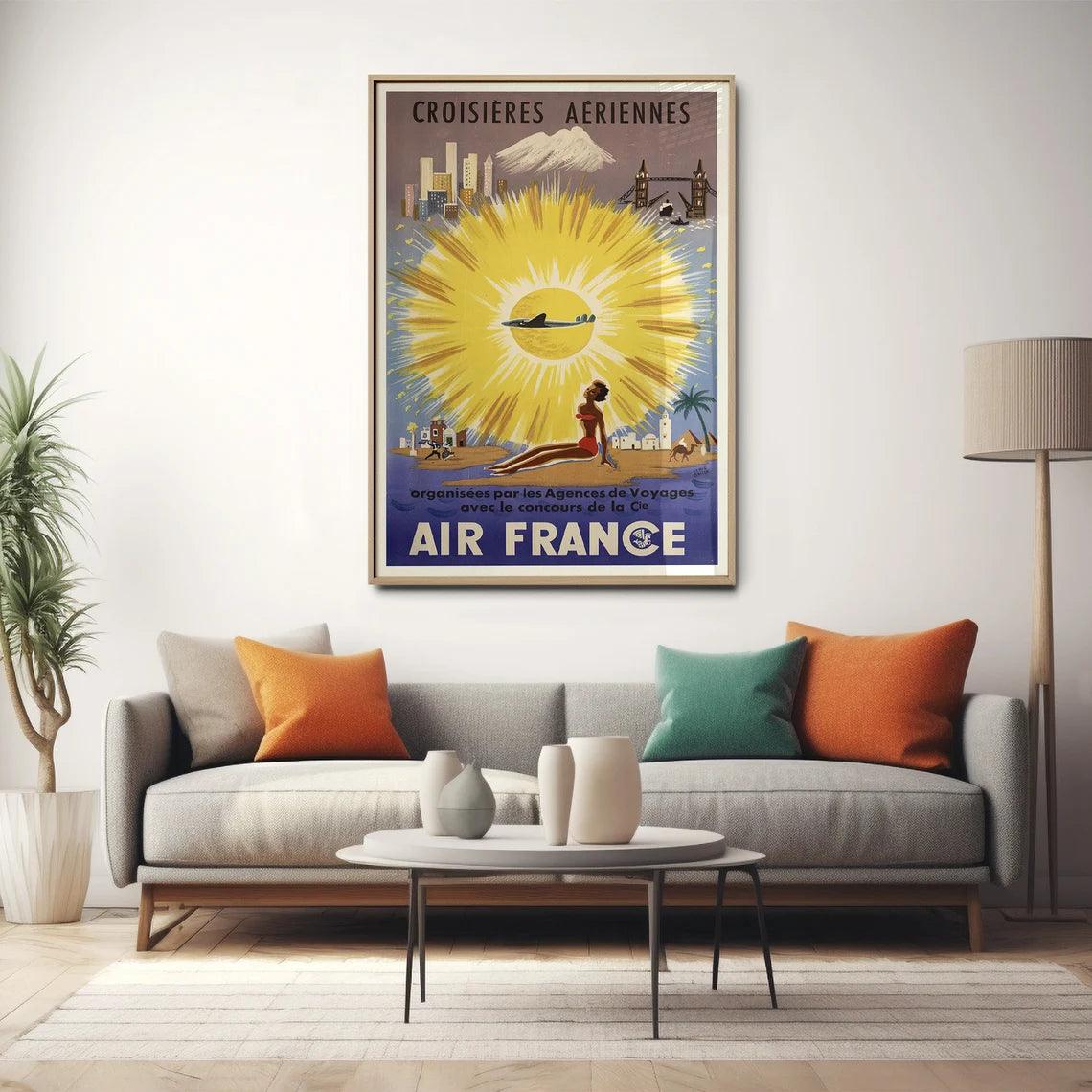 Affiche Air France "Croisières aériennes" - Hervé Baille - Haute Définition - papier mat 230gr/m2