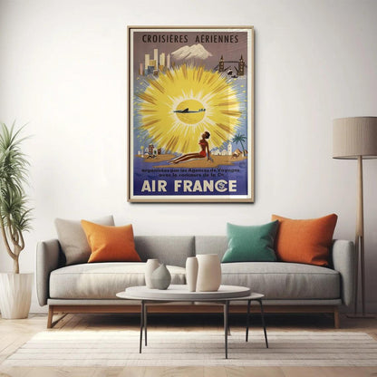 Affiche Air France "Croisières aériennes" - Hervé Baille - Haute Définition - papier mat 230gr/m2