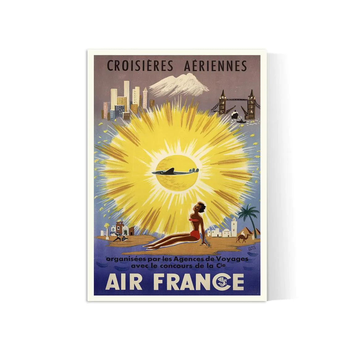 Affiche Air France "Croisières aériennes" - Hervé Baille - Haute Définition - papier mat 230gr/m2