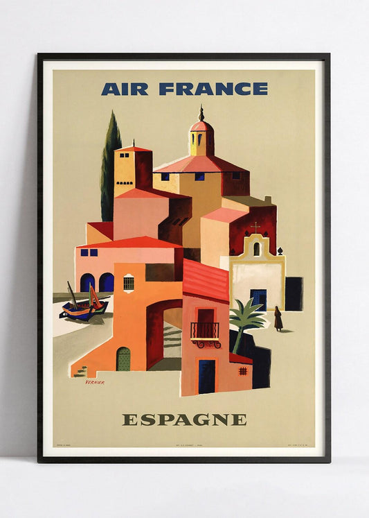 Affiche Air France "Espagne" - Haute Définition - papier mat 230gr/m2