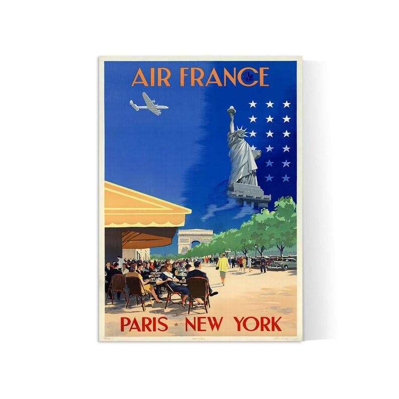 Affiche Air France "Paris New York" - Vincent Guerra -Haute Définition - papier mat 230gr/m2