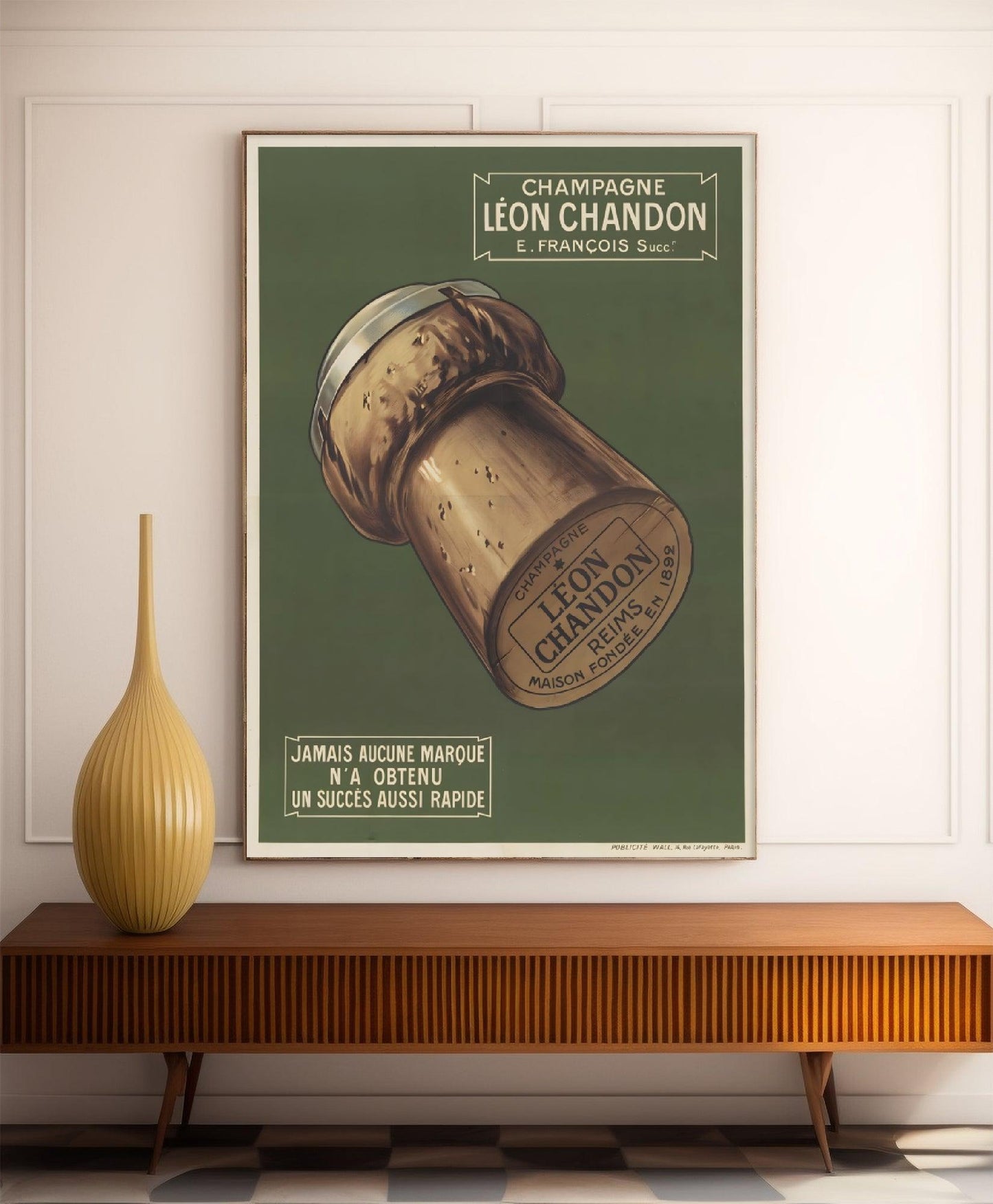 Affiche alcool vintage champagne "Léon Chandon" - Haute Définition - papier mat 230gr/m2