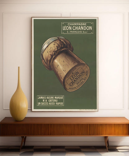 Affiche alcool vintage champagne "Léon Chandon" - Haute Définition - papier mat 230gr/m2