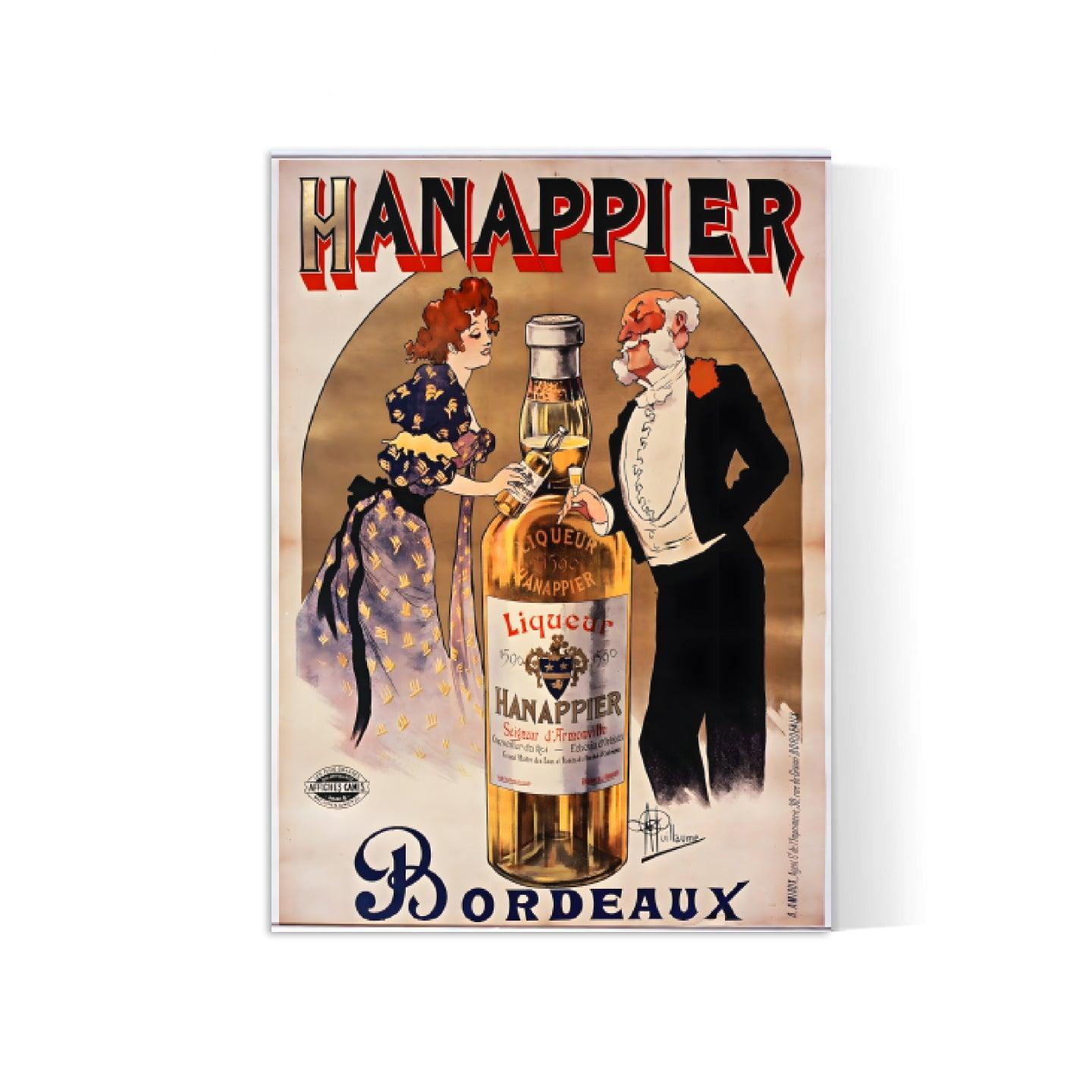 Affiche alcool vintage "Liqueur Hannappier" - Art Nouveau -Haute Définition - papier mat 230gr/m2
