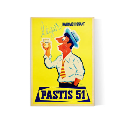Affiche alcool vintage "Pastis 51" - Paly - Haute Définition