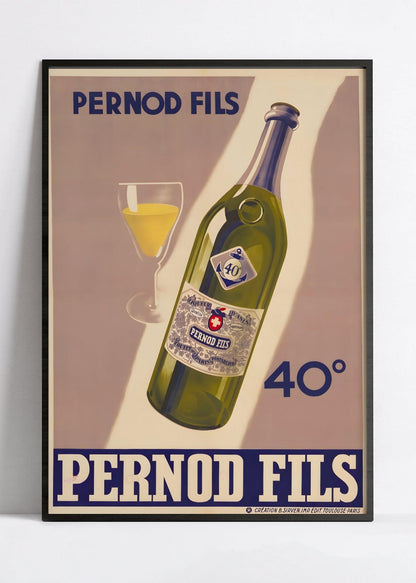 Affiche alcool vintage "Pernod" - Haute Définition - papier mat 230gr/m2