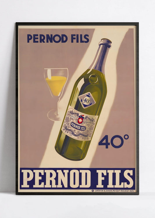 Affiche alcool vintage "Pernod" - Haute Définition - papier mat 230gr/m2