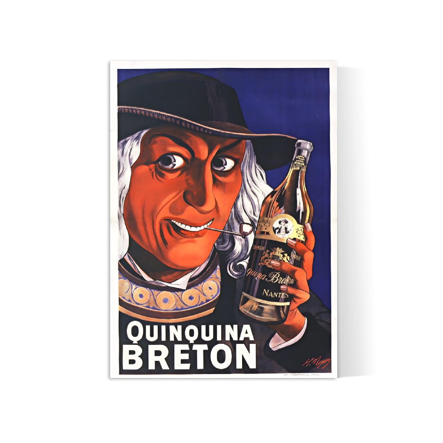 Affiche alcool vintage "Quinquina Breton" - Eugène Ogé - Haute Définition - papier mat 230gr/m2