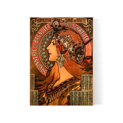 Affiche Alphonse Mucha "Savon Bagnolet" - Art Nouveau - Haute Définition - papier mat 230gr/m2