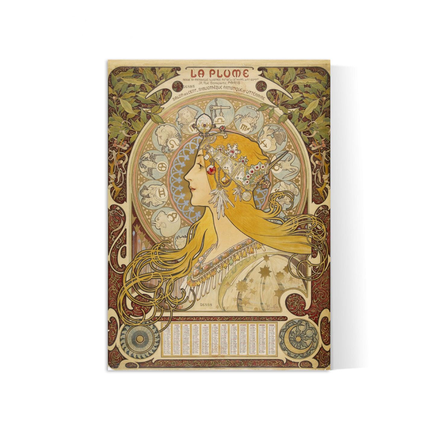 Affiche Alphonse Mucha "Zodiac" vintage - Art Nouveau - Haute Définition - papier mat 230gr/m2