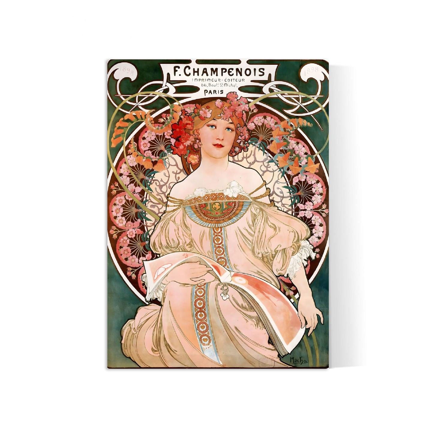 Affiche Alphonse Muchat "Champenois" - Art Nouveau - Haute Définition - papier mat 230gr/m2