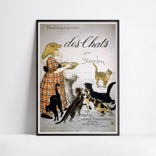 Affiche Art Nouveau "Des Chats" - Steinlen  - Haute Définition - papier mat 230gr/m²