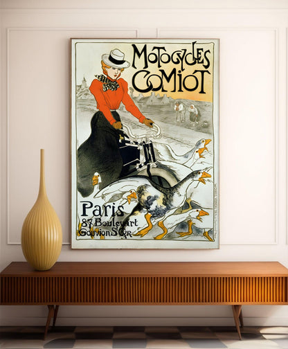 Affiche Art Nouveau "Motocycles Comiot" - Steinlen  - Haute Définition - papier mat 230gr/m²