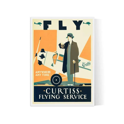 Affiche aviation vintage "Curtiss Flying Service" - Haute Définition - papier mat 230gr/m2