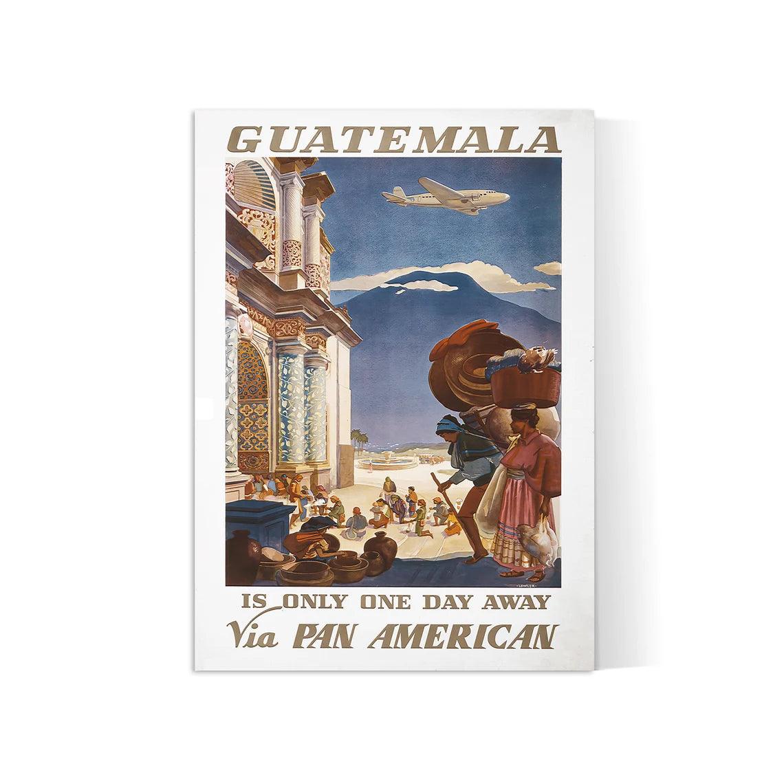 Affiche aviation vintage "Guatemala" - PANAM - Haute Définition - papier mat 230gr/m2