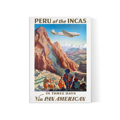 Affiche aviation vintage "Peru of the Incas" - PANAM - Haute Définition - papier mat 230gr/m2