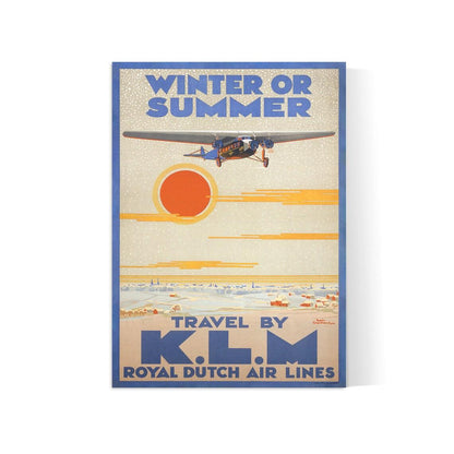 Affiche aviation vintage "Winter or Summer" - KLM - Haute Définition - papier mat 230gr/m²
