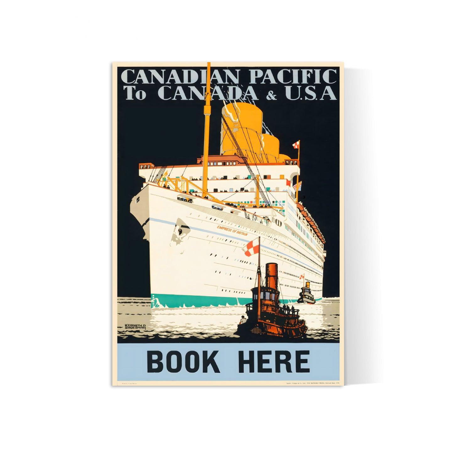 Affiche bateau vintage "Canadian Pacific" - Kenneth Shoesmith - Haute Définition - papier mat 230gr/m²