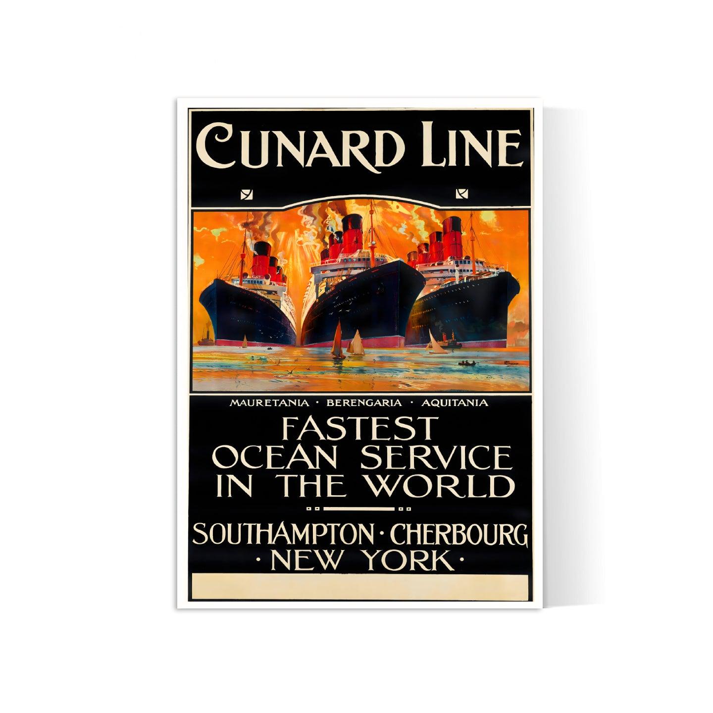 Affiche bateau vintage "Cunard Line" - Odin Rosenvinge - Haute Définition - papier mat 230gr/m²