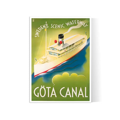 Affiche bateau vintage "Göta Canal"  - Haute Définition - papier mat 230gr/m²