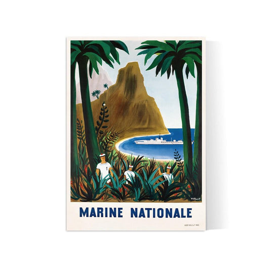 Affiche bateau vintage "Marine Nationale" - Haute Définition - papier mat 230gr/m²