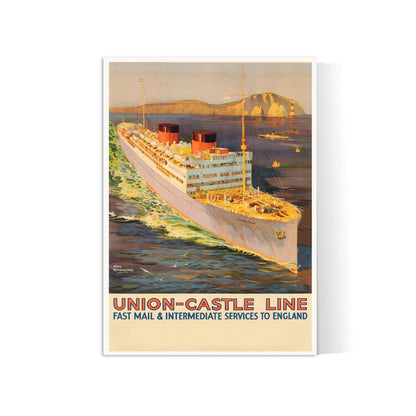 Affiche bateau vintage "Union Castle Line" - Odin Rosenvinge - Haute Définition - papier mat 230gr/m²