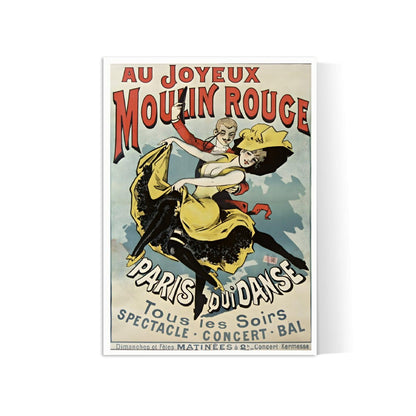 Affiche cabaret vintage "Au joyeux Moulin Rouge" - Alfred Choubrac - Haute Définition - papier mat 230gr/m²