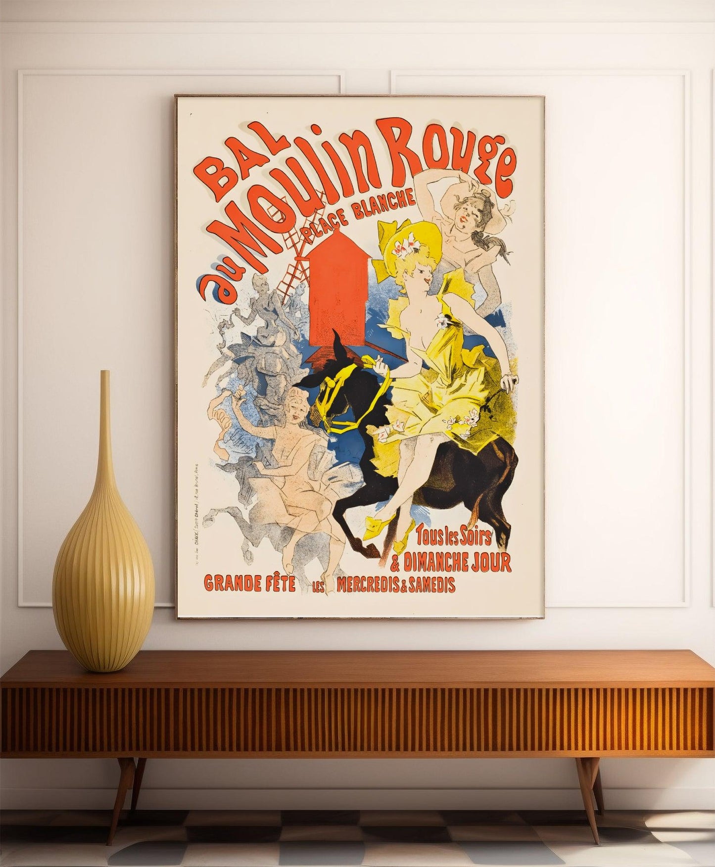 Affiche cabaret vintage "Bal au Moulin Rouge" - Jules Cheret - Haute Définition - papier mat 230gr/m²