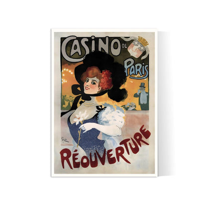 Affiche cabaret vintage "Casino de Paris - Réouverture" - Grün- Haute Définition - papier mat 230gr/m²