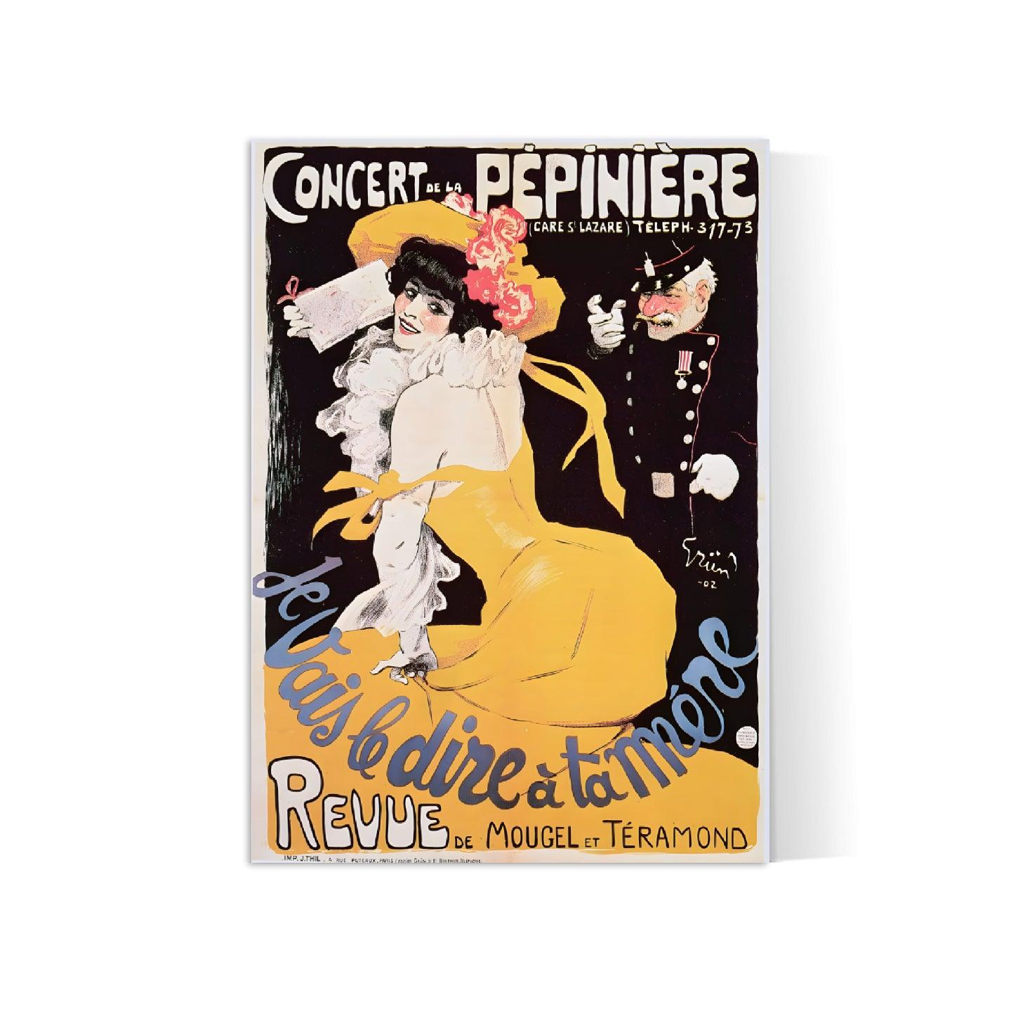 Affiche cabaret vintage "Concert de la pépinière" - Grün- Haute Définition - papier mat 230gr/m²