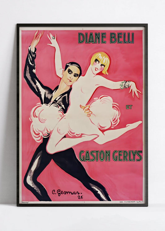 Affiche cabaret vintage "Diane et Gaston" - Charles Gesmar - Haute Définition - papier mat 230gr/m²