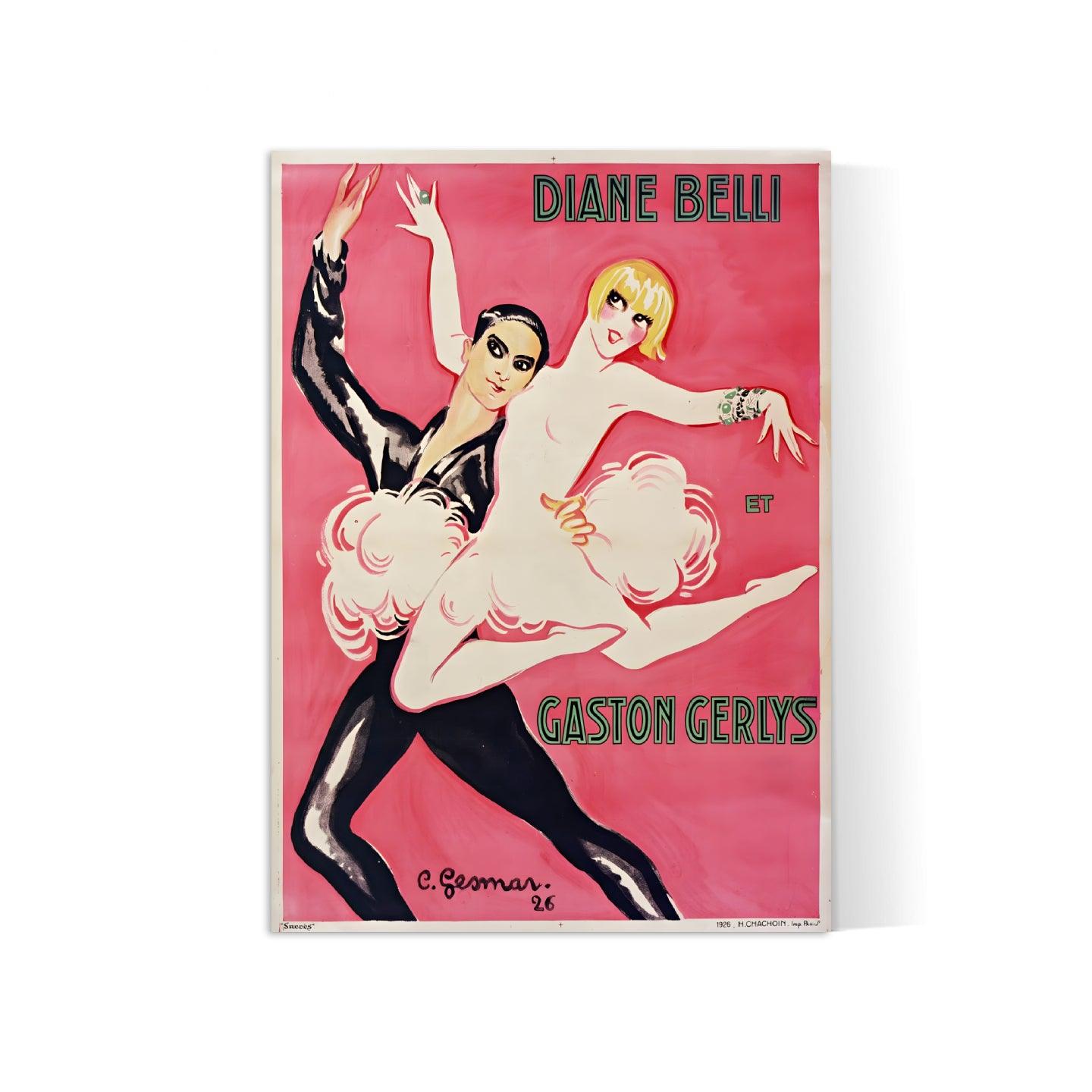 Affiche cabaret vintage "Diane et Gaston" - Charles Gesmar - Haute Définition - papier mat 230gr/m²