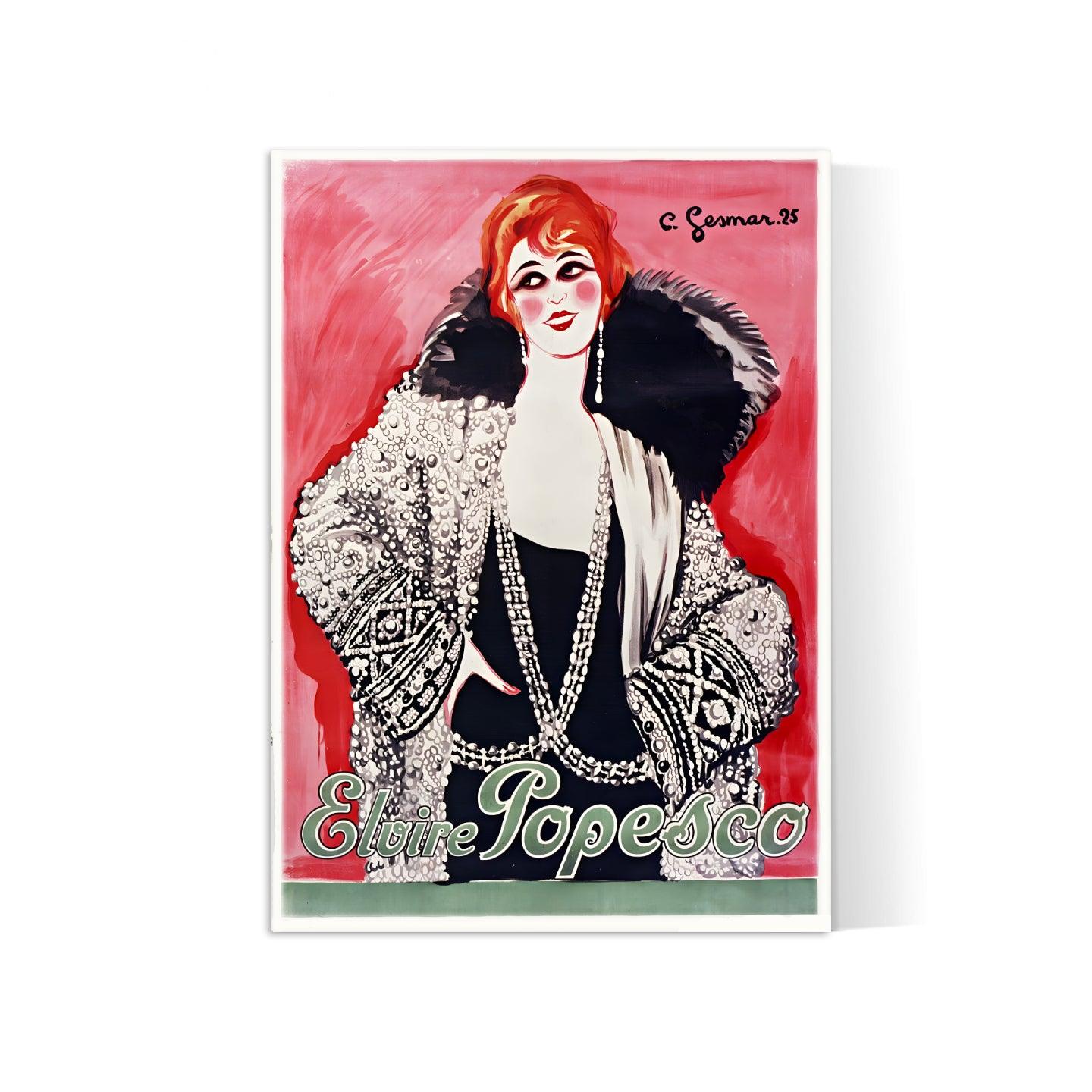 Affiche cabaret vintage "Elvire Popesco" - Charles Gesmar - Haute Définition - papier mat 230gr/m²