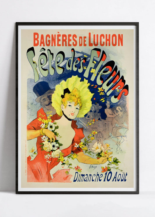 Affiche cabaret vintage "Fête des fleurs" - Jules Cheret - Haute Définition - papier mat 230gr/m²