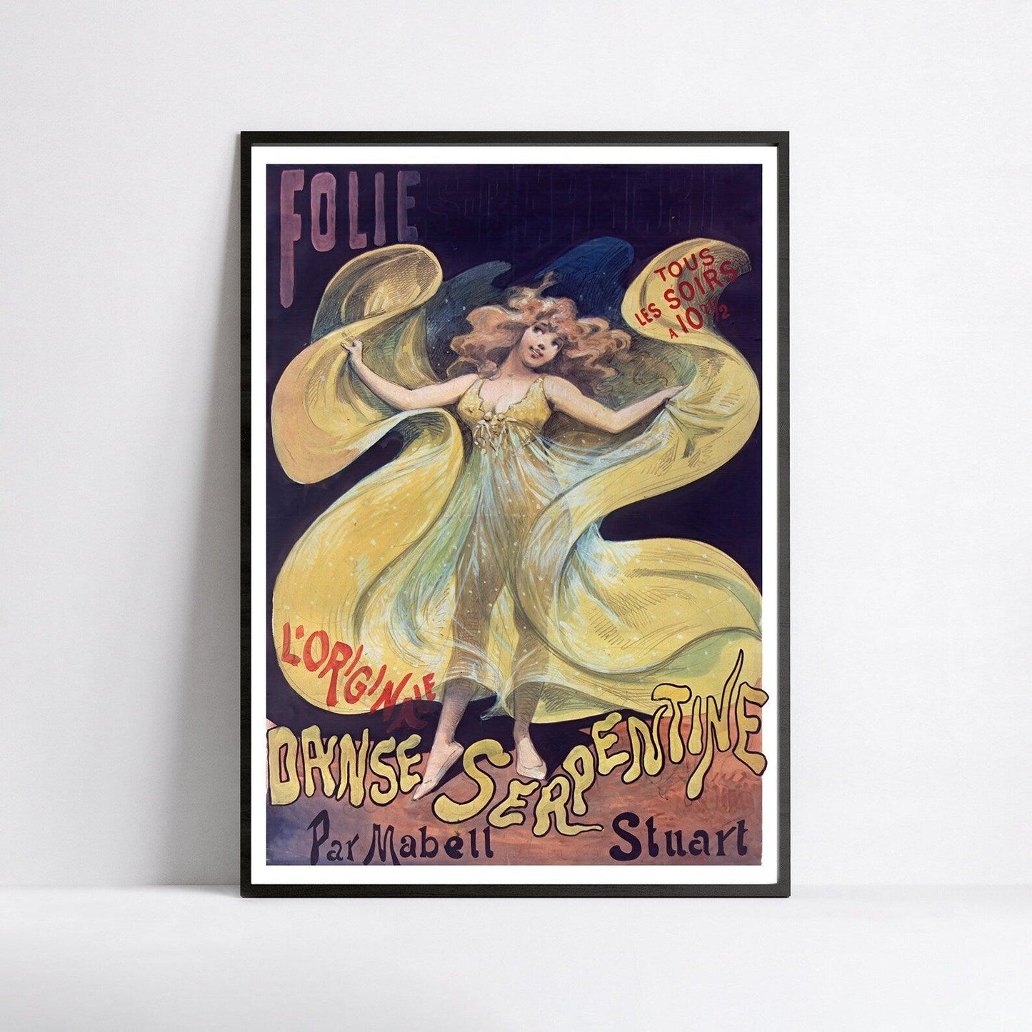 Affiche cabaret vintage "Folies Bergère- Danse Serpentine"  - Alfred Choubrac - Haute Définition - papier mat 230gr/m²