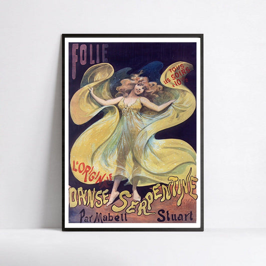 Affiche cabaret vintage "Folies Bergère- Danse Serpentine"  - Alfred Choubrac - Haute Définition - papier mat 230gr/m²