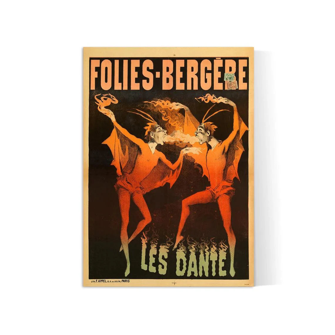 Affiche cabaret vintage "Folies Bergères - Les Dante" - Art Nouveau - Haute Définition - papier mat 230gr/m²
