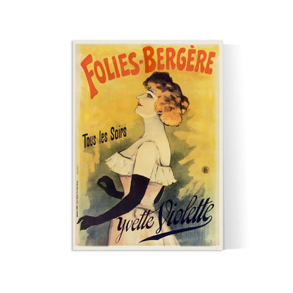 Affiche cabaret vintage "Folies Bergères : Yvette Violette" - Haute Définition - papier mat 230gr/m²