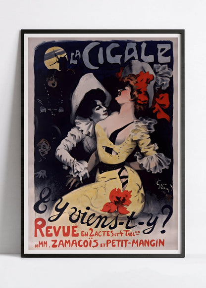 Affiche cabaret vintage "La Cigale" - Grün- Haute Définition - papier mat 230gr/m²