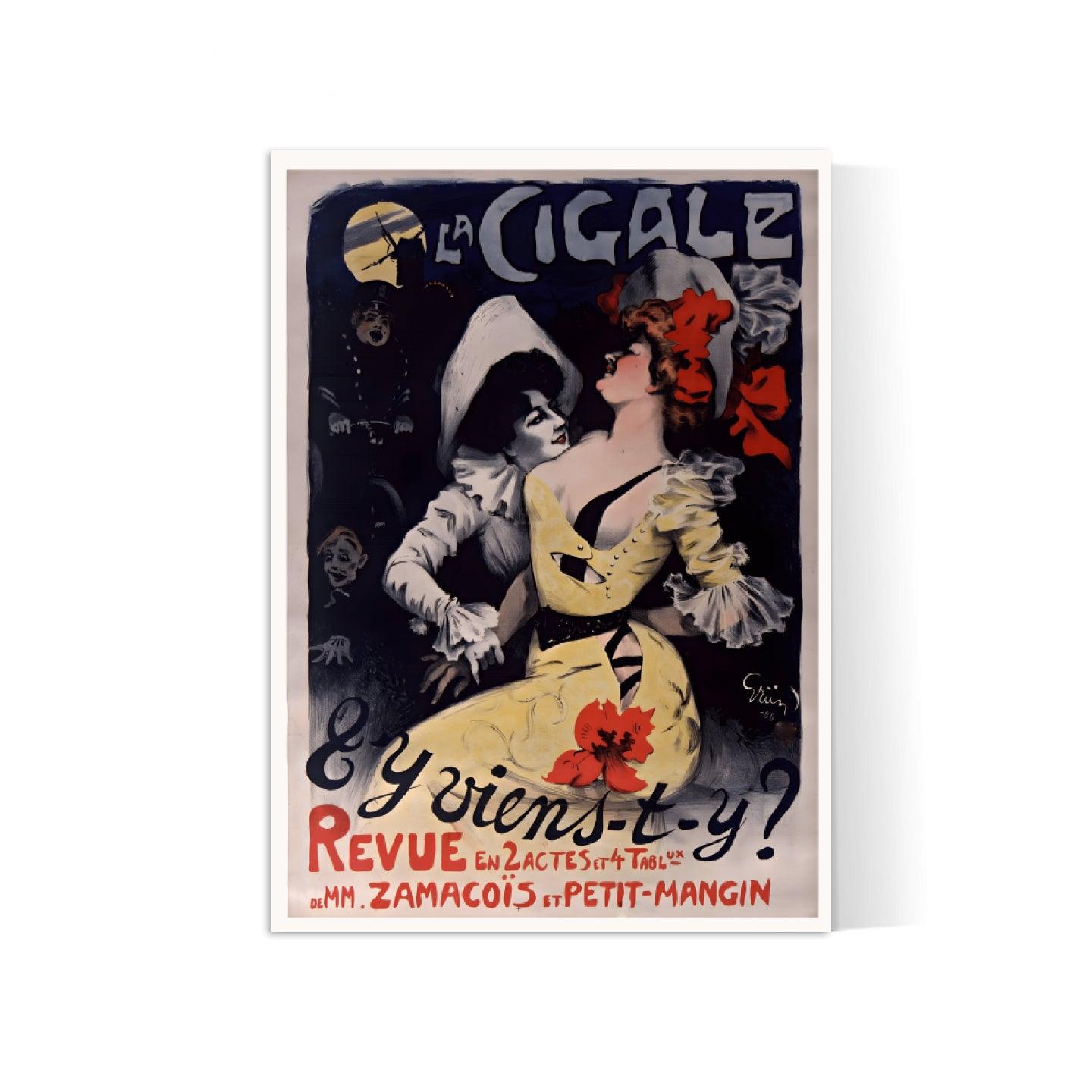 Affiche cabaret vintage "La Cigale" - Grün- Haute Définition - papier mat 230gr/m²