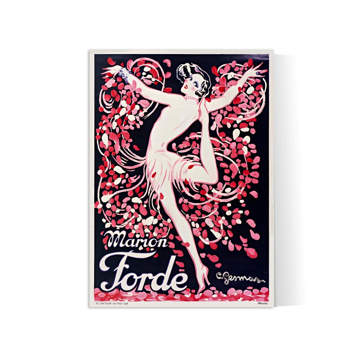 Affiche cabaret vintage "Marion Forde" - Charles Gesmar - Haute Définition - papier mat 230gr/m²