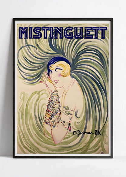 Affiche cabaret vintage "Mistinguett" - Charles Gesmar - Haute Définition - papier mat 230gr/m²
