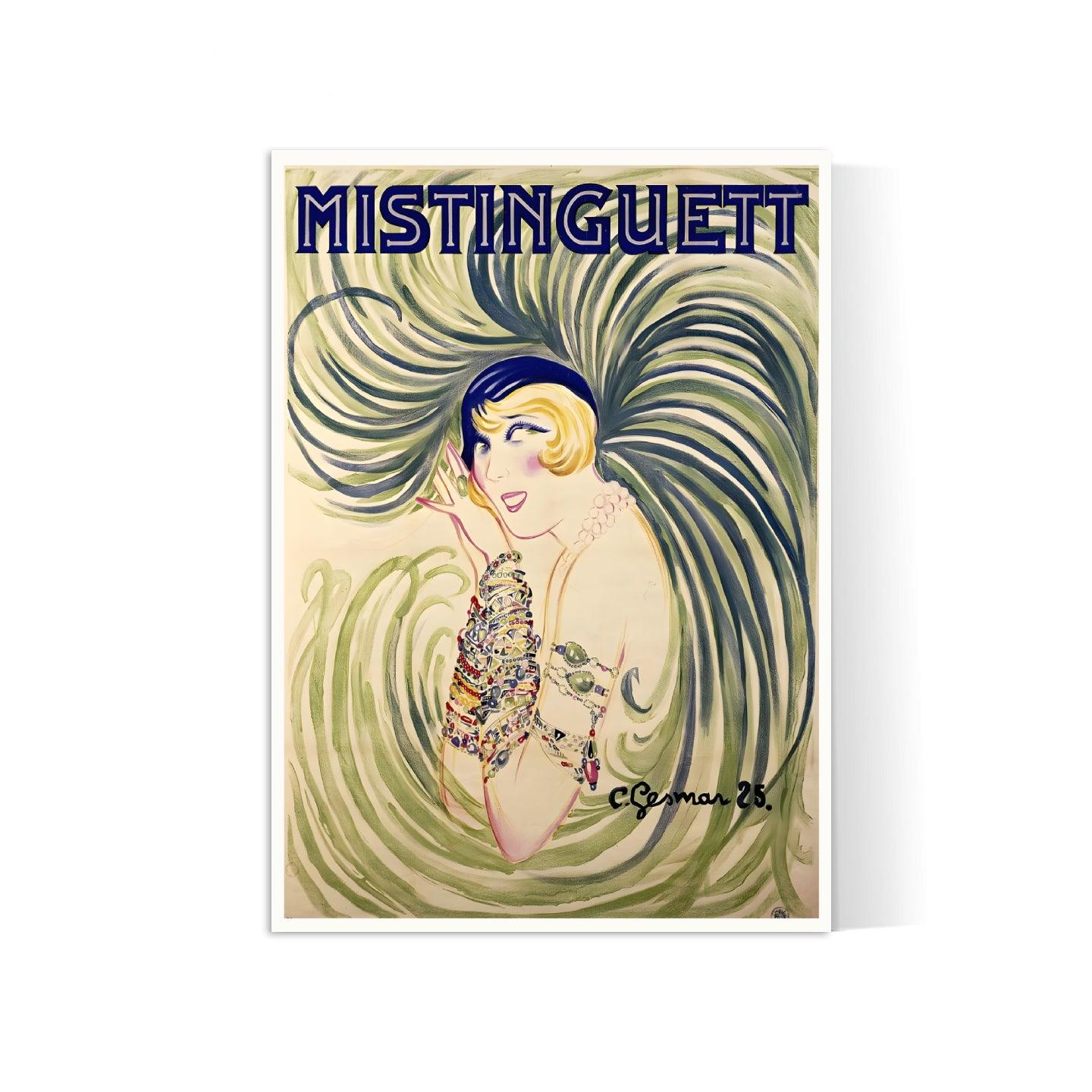 Affiche cabaret vintage "Mistinguett" - Charles Gesmar - Haute Définition - papier mat 230gr/m²