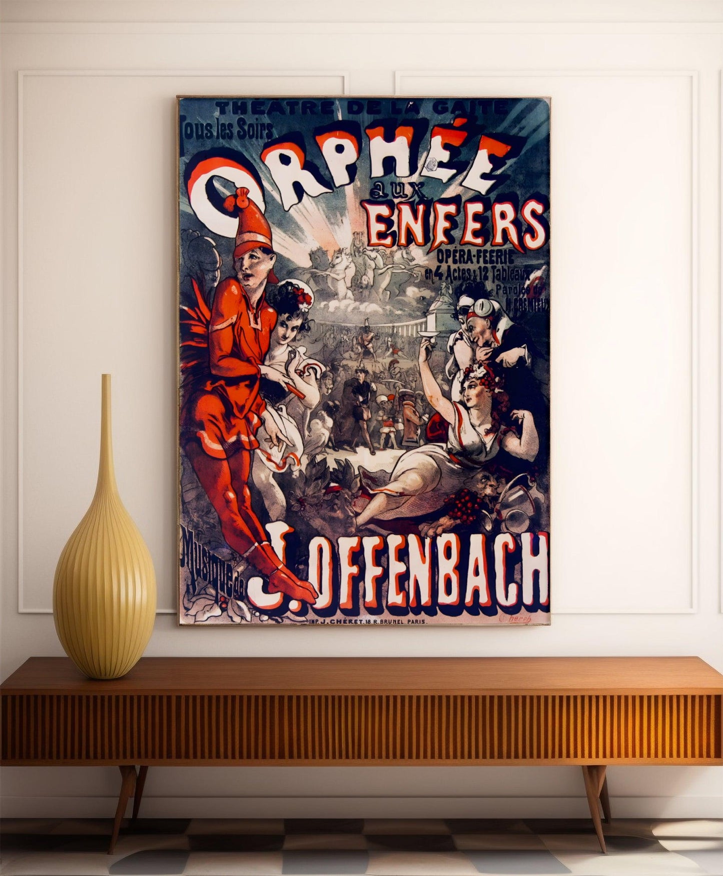 Affiche cabaret vintage "Orphée aux enfers" - Jules Cheret - Haute Définition - papier mat 230gr/m²