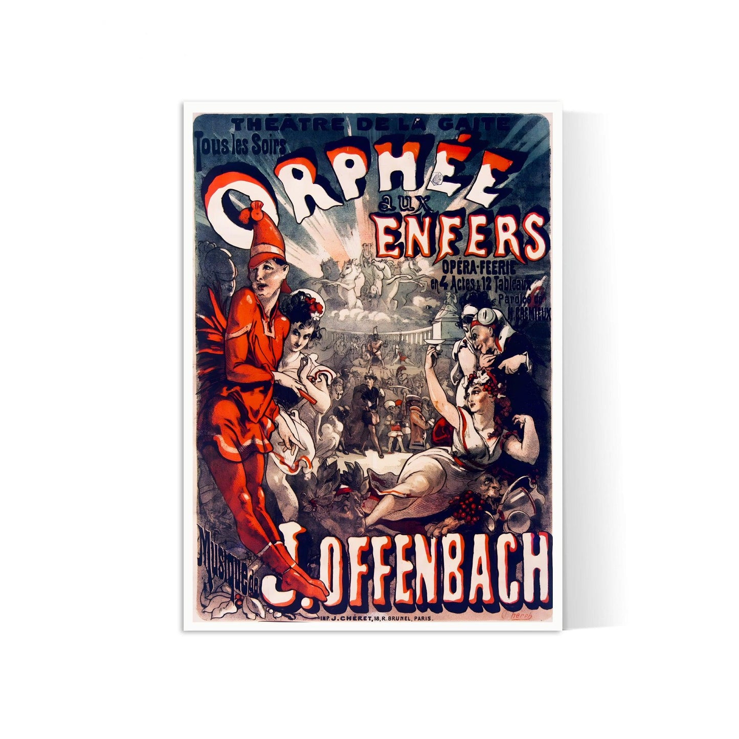Affiche cabaret vintage "Orphée aux enfers" - Jules Cheret - Haute Définition - papier mat 230gr/m²