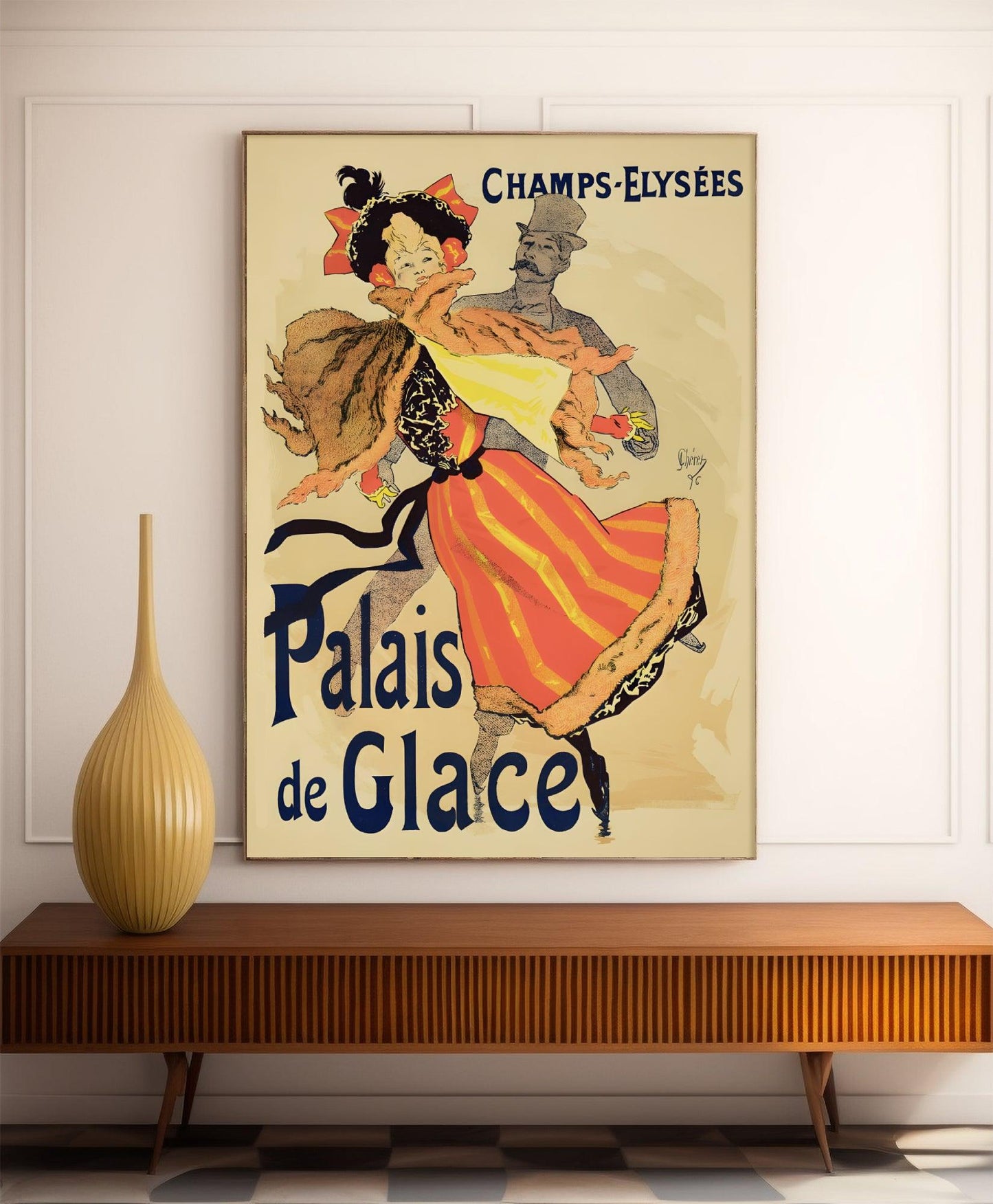 Affiche cabaret vintage "Palais des glaces" - Jules Cheret - Haute Définition - papier mat 230gr/m²