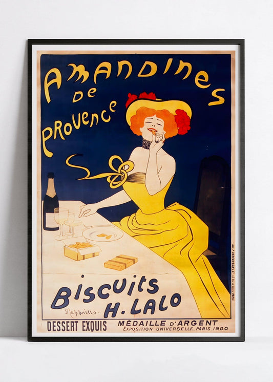 Affiche cuisine vintage "Amandines de Provence" - Leonetto Cappiello - Haute Définition - papier mat 230gr/m²