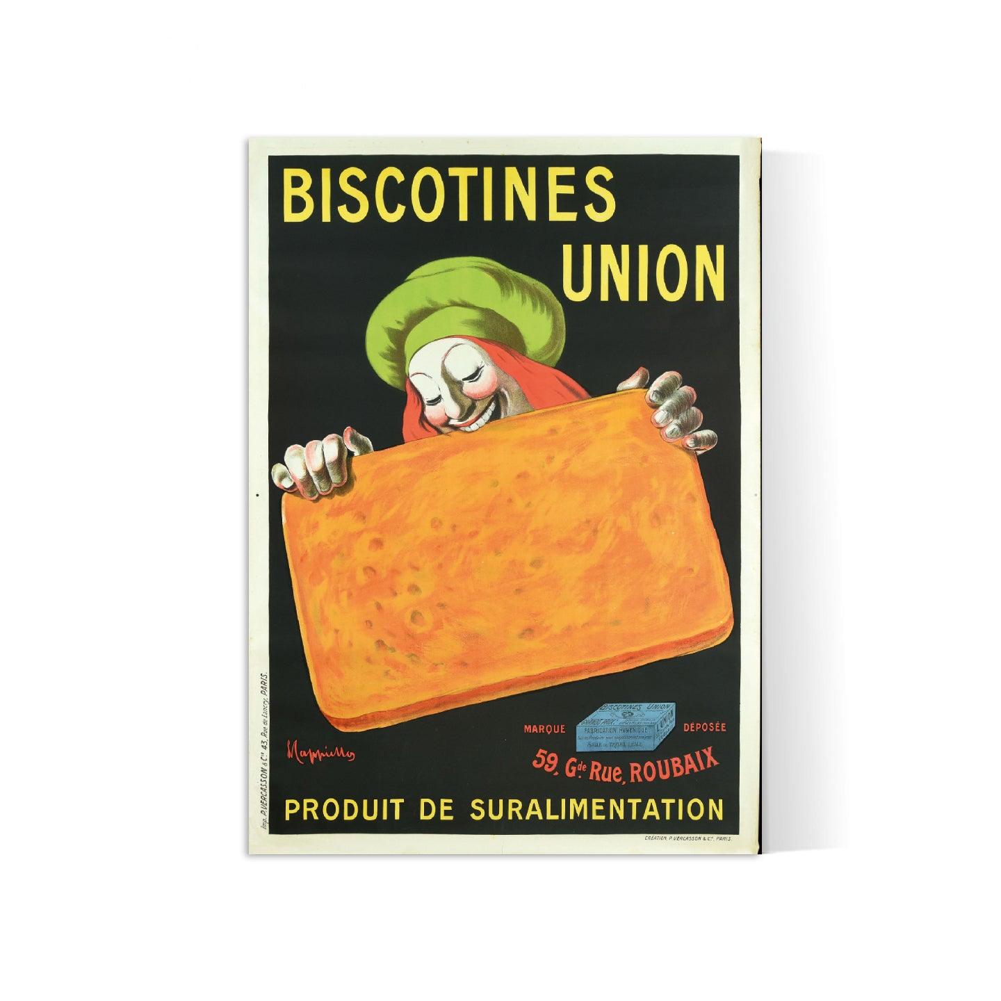 Affiche cuisine vintage "Biscotines Union" - Leonetto Cappiello - Haute Définition - papier mat 230gr/m²